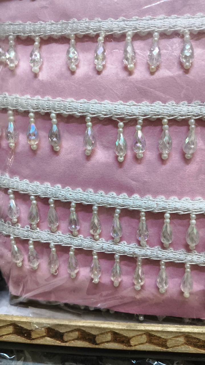 Crystal Beaded Lace Trim view 2