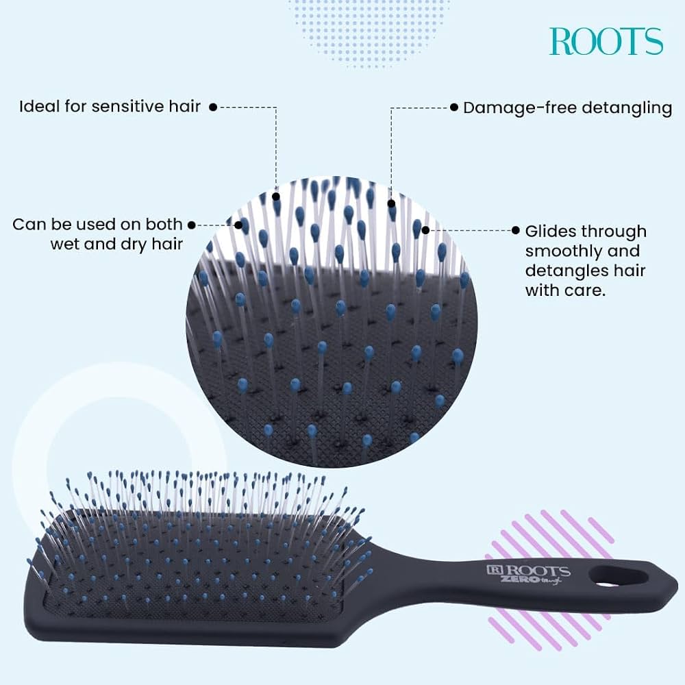 Roots Flat Hair Brush view 3