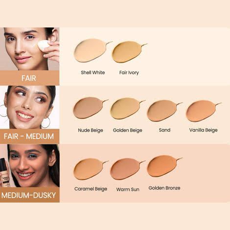 Swiss Beauty Airbrush Finish Full Coverage Foundation | Full Coverage Up To 8 Hours | Waterproof & Lightweight | Natural Matte Finish | Long-Lasting Wear | Enriched with Hyaluronic Acid | For All Skin Types | Dermatologically Tested |  Caramel Beige, view 2