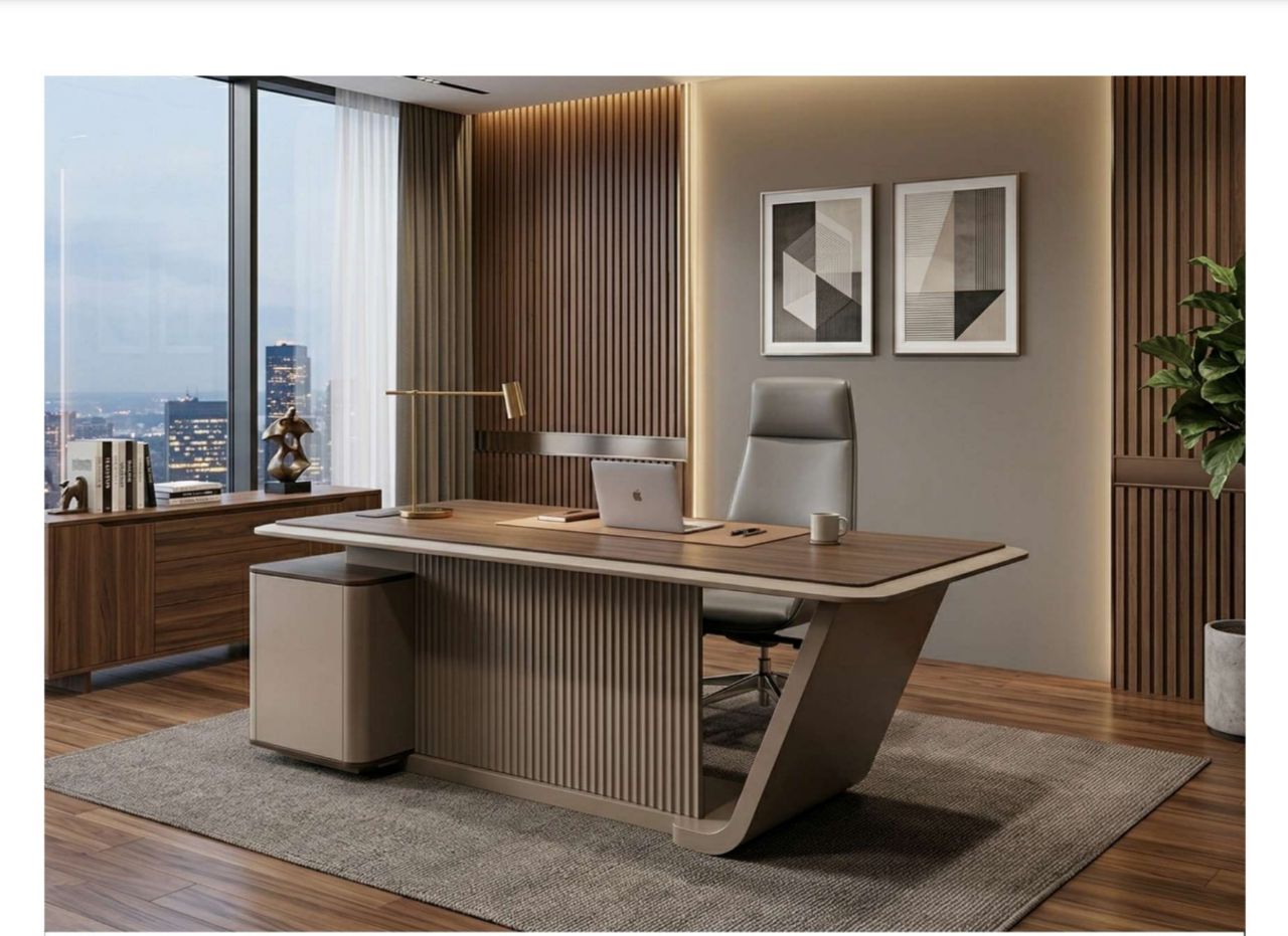 Modern Executive Office Desk view 2