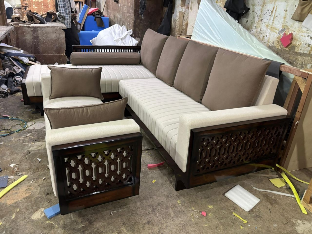 Luxury Wooden Sofa Set view 2