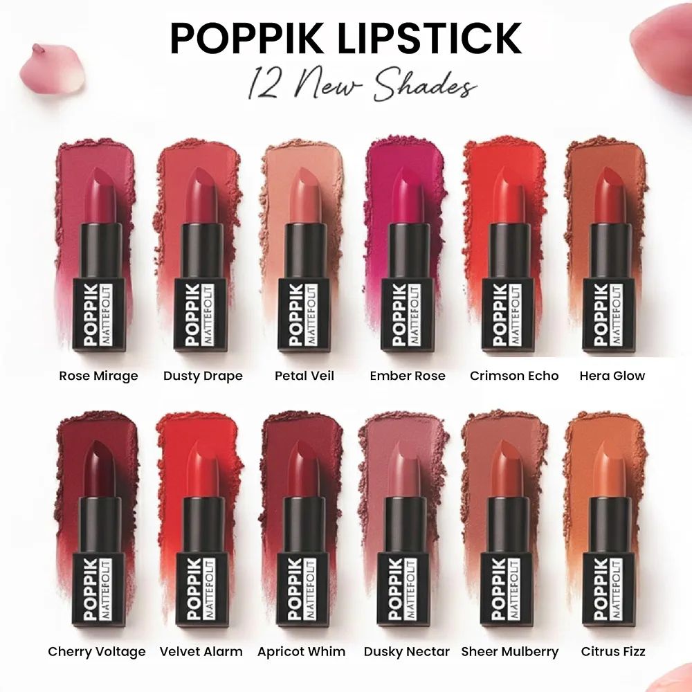 Poppik Velvet Matte finish Intense Pigment Shade (Velvet Alarm) view 2