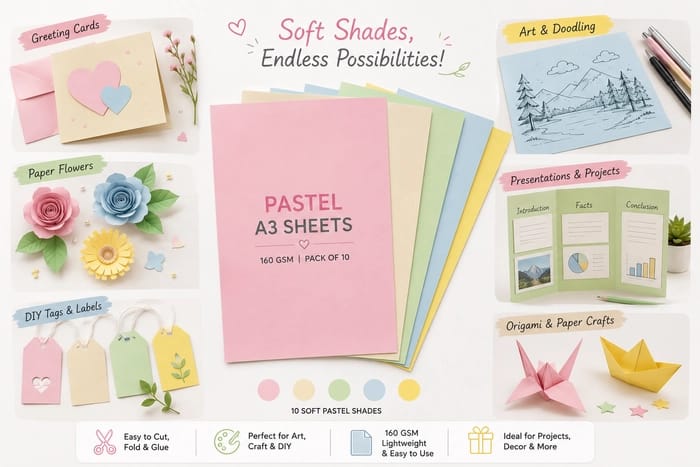 A3 Pastel Colored Sheets view 2