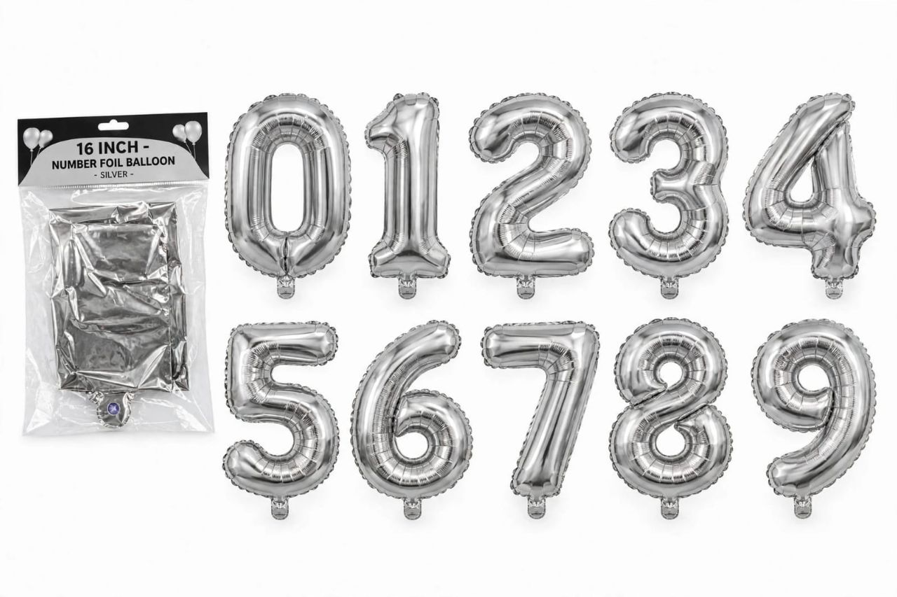Foil Number Balloons view 2