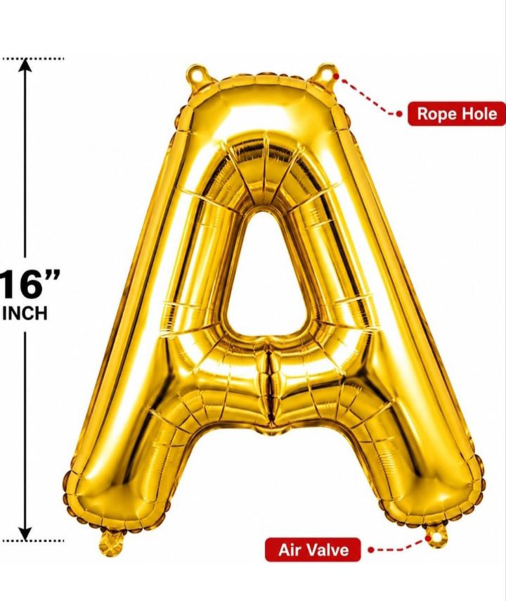 Gold Alphabet Foil Balloons view 2