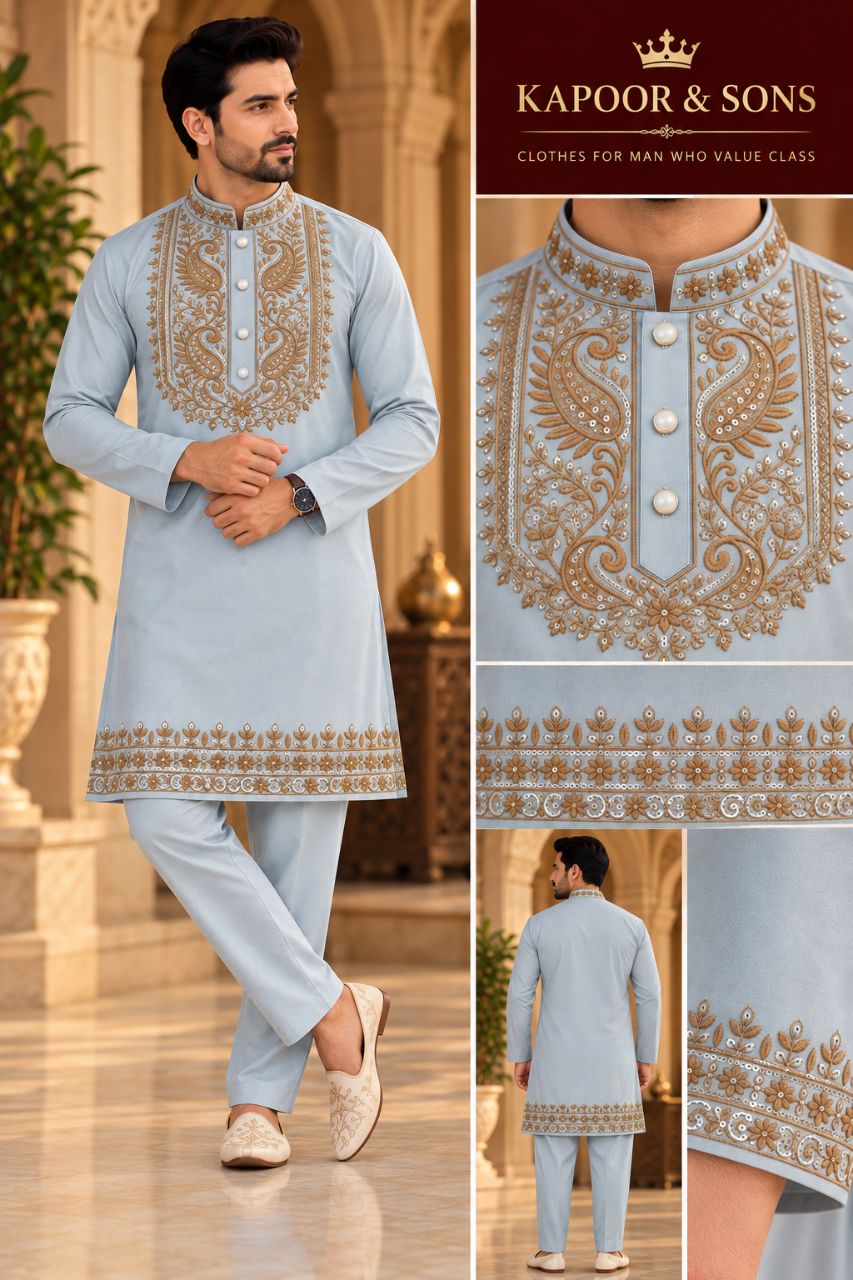 Japanese Embroidered Kurta by Kapoor & Sons