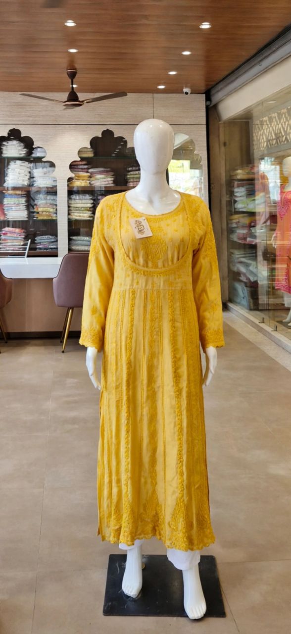 Chikankari Kurta - Bel Boota view 2