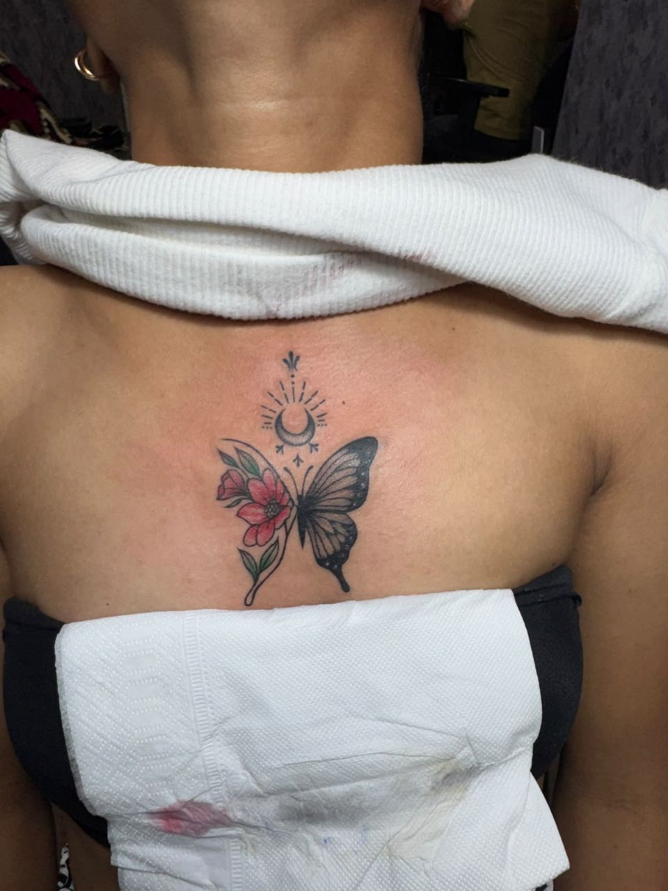 Butterfly and Flower Tattoo