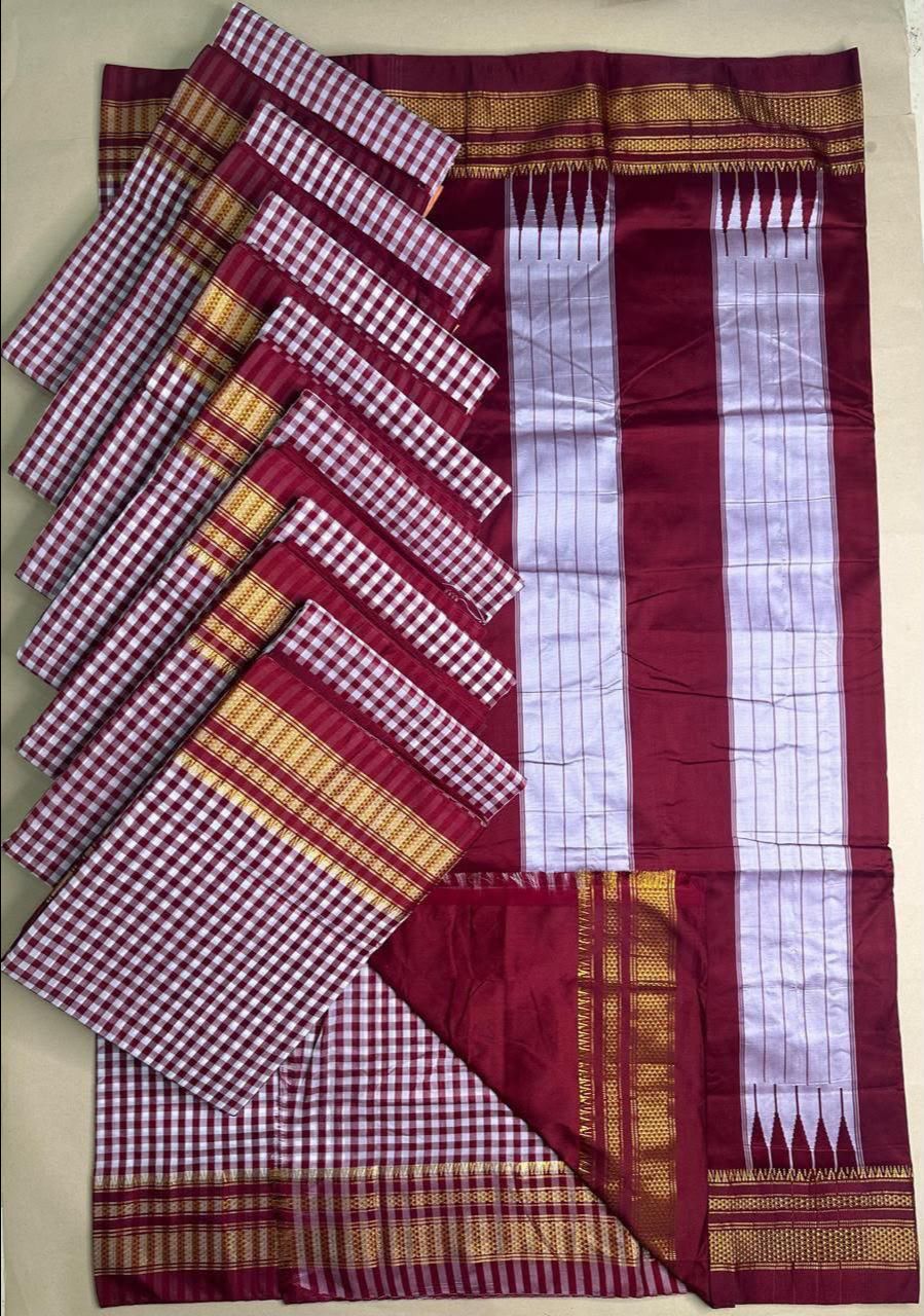 Traditional Red Cotton Saree