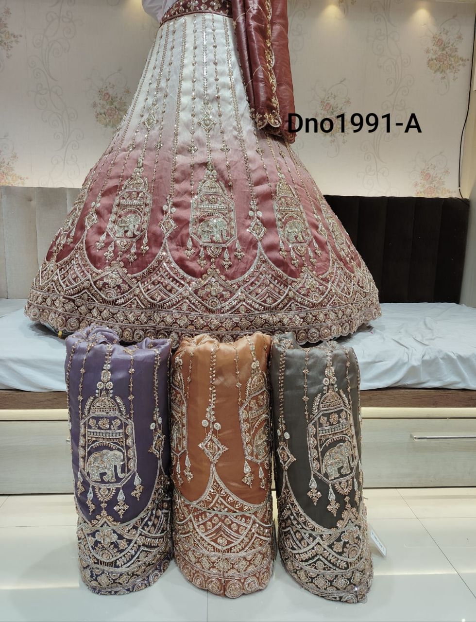 Pink Elephant Motif Lehenga view 2