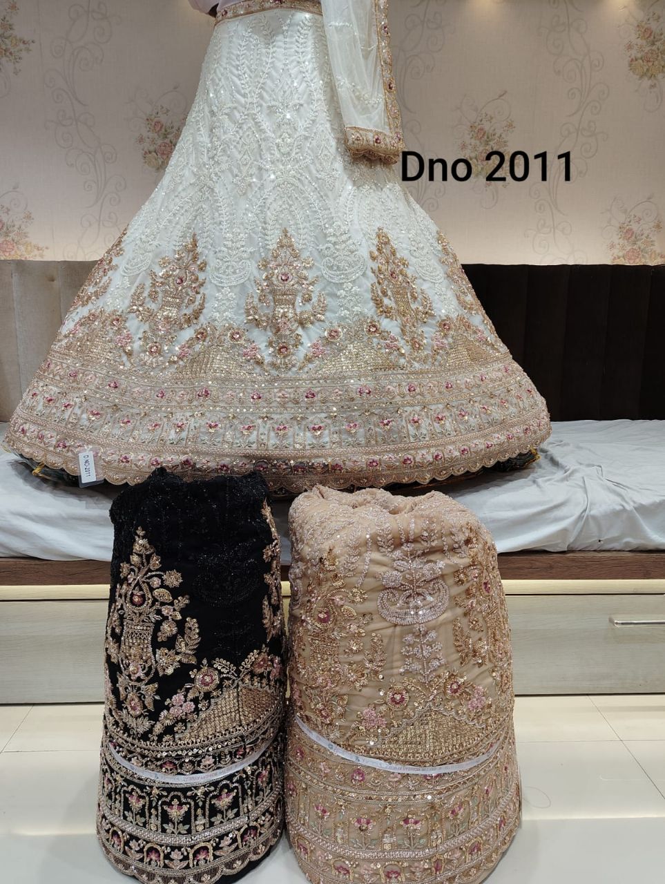 Ivory Rich Scalloped Border Lehenga view 2