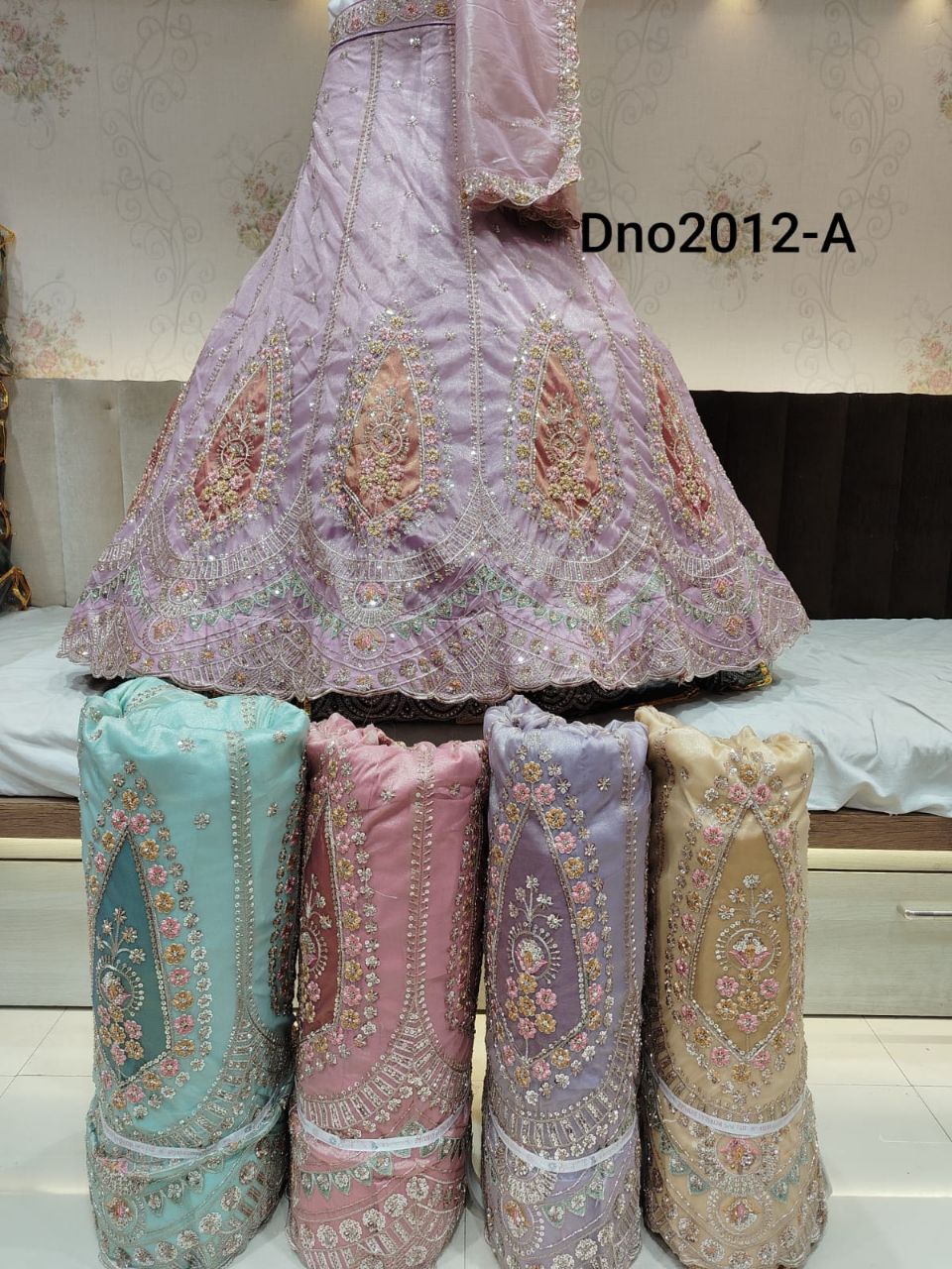 Lavender Tissue Patch Lehenga view 2