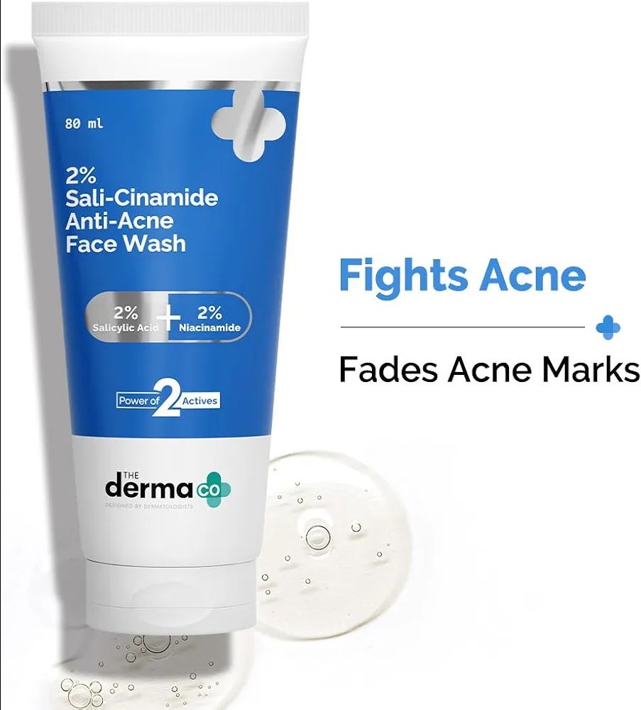 The Derma Co Sali-Cinamide Anti-Acne Face Wash with 2% Salicylic Acid & 2% Niacinamide - 80 ml | Clears Acne & Marks | Removes Excess Oil view 2