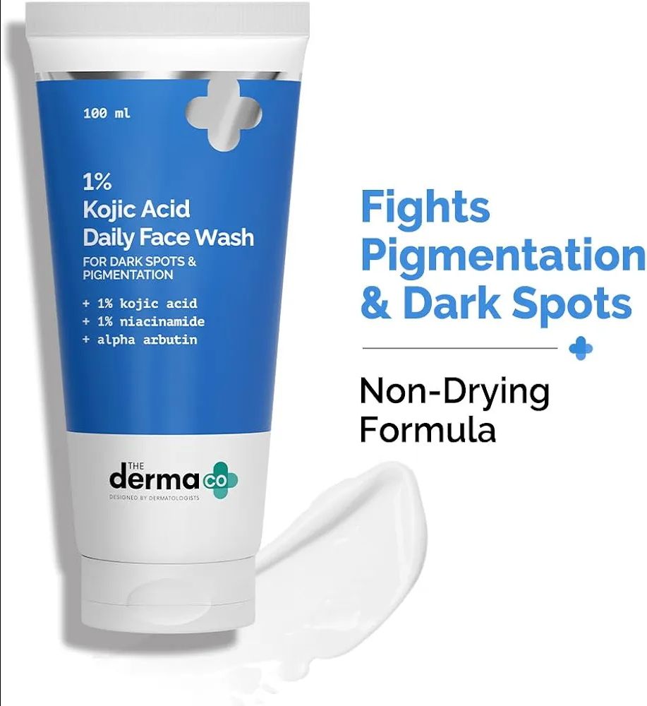 The Derma Co 1% Kojic Acid Face Wash | With Niacinamide & Alpha Arbutin | Reduces Dark Spots, Pigmentation & Blemishes | Cleanses & Brightens Skin | Non-Drying Formula | For All Skin Types | 100 ml view 2