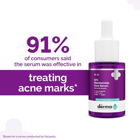 The Derma Co 10% Niacinamide Serum with 2% Zinc, Powered by Deep Penetration Formula™ | Fades Acne Marks, Controls Oil & Reduces Dark Spots view 3