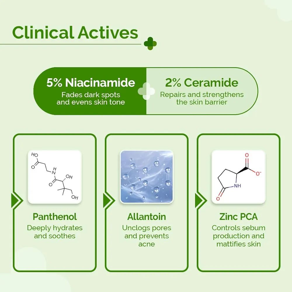 The Derma Co. 5% Nia-Ceramide Mattifying Moisturizer -100 g | For Oily to Acne Prone Skin | 5% Niacinamide, 2% Ceramide | 24 hrs. Moisturization | Panthenol, Allantoin & Zinc PCA | Oil-free Moisturizer view 3