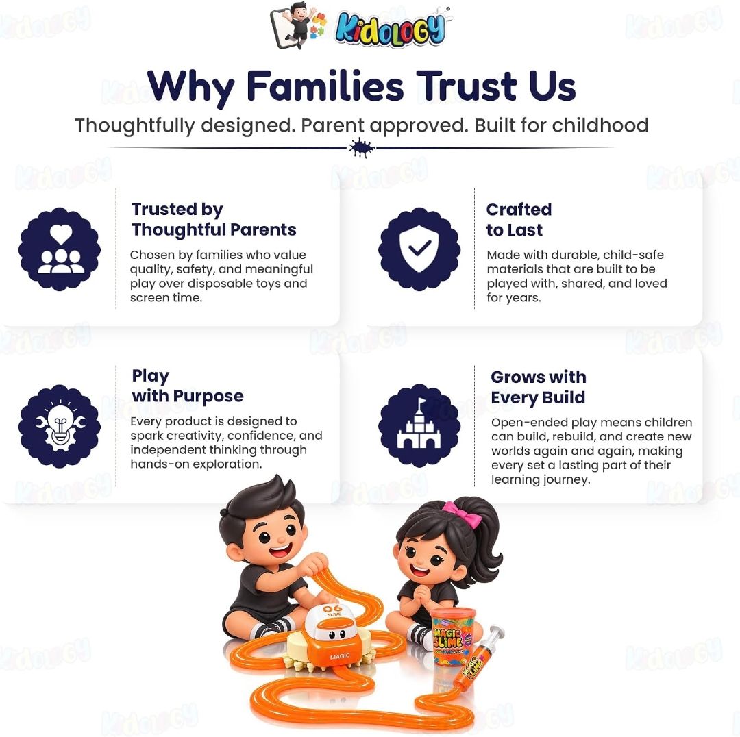 Slime Track Car Toy for Kids | Create Your Own Flexible Racing Track with Slime, Automatic Moving Car | DIY Building Set, USB Type-C Rechargeable | Sensory STEM Gift for Boys & Girls view 7
