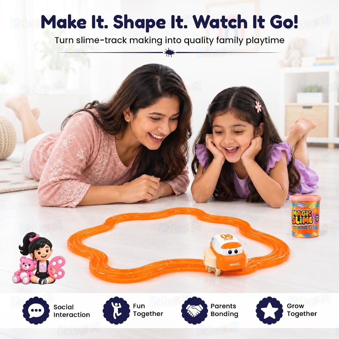 Slime Track Car Toy for Kids | Create Your Own Flexible Racing Track with Slime, Automatic Moving Car | DIY Building Set, USB Type-C Rechargeable | Sensory STEM Gift for Boys & Girls view 6