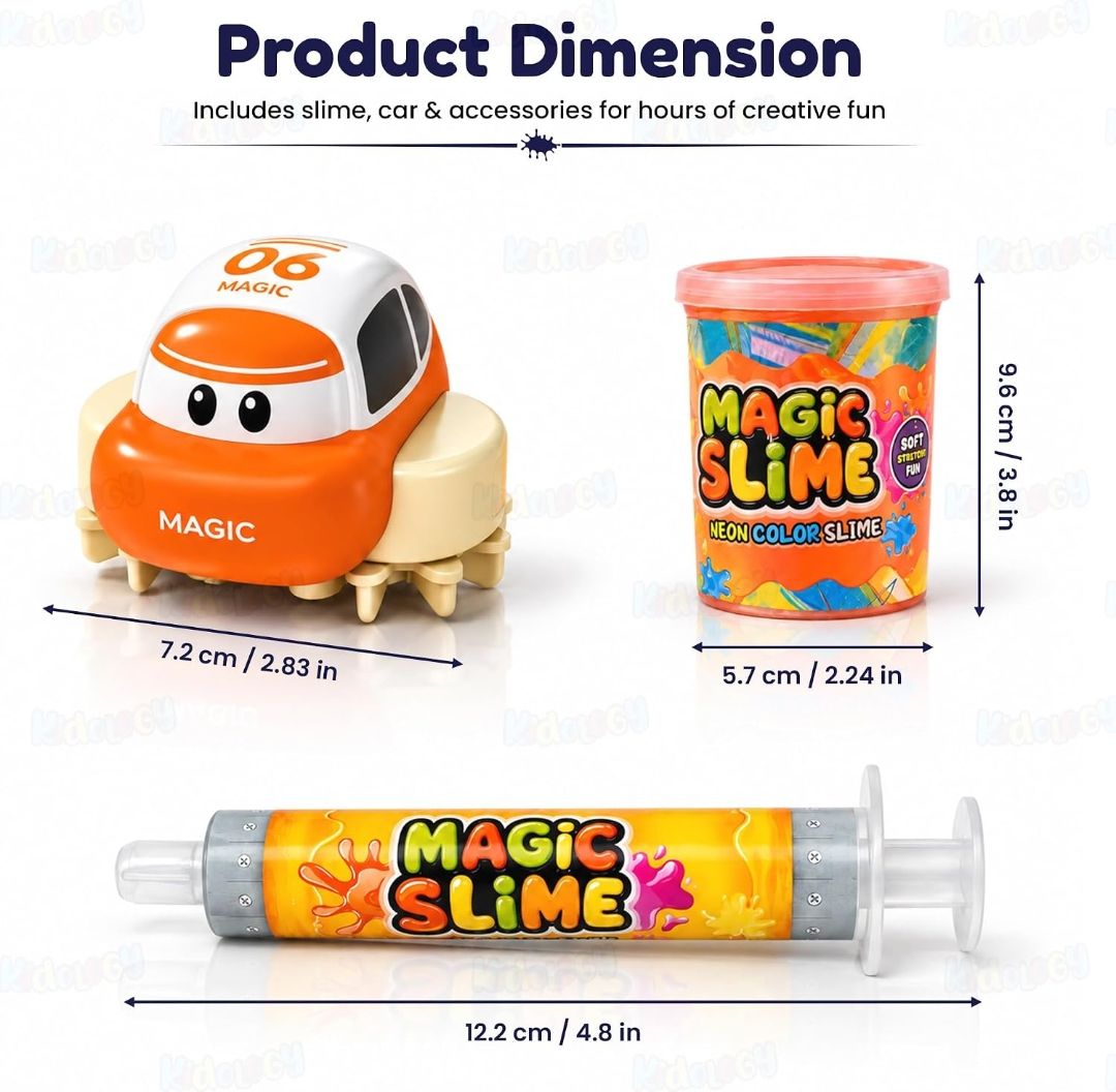 Slime Track Car Toy for Kids | Create Your Own Flexible Racing Track with Slime, Automatic Moving Car | DIY Building Set, USB Type-C Rechargeable | Sensory STEM Gift for Boys & Girls view 4