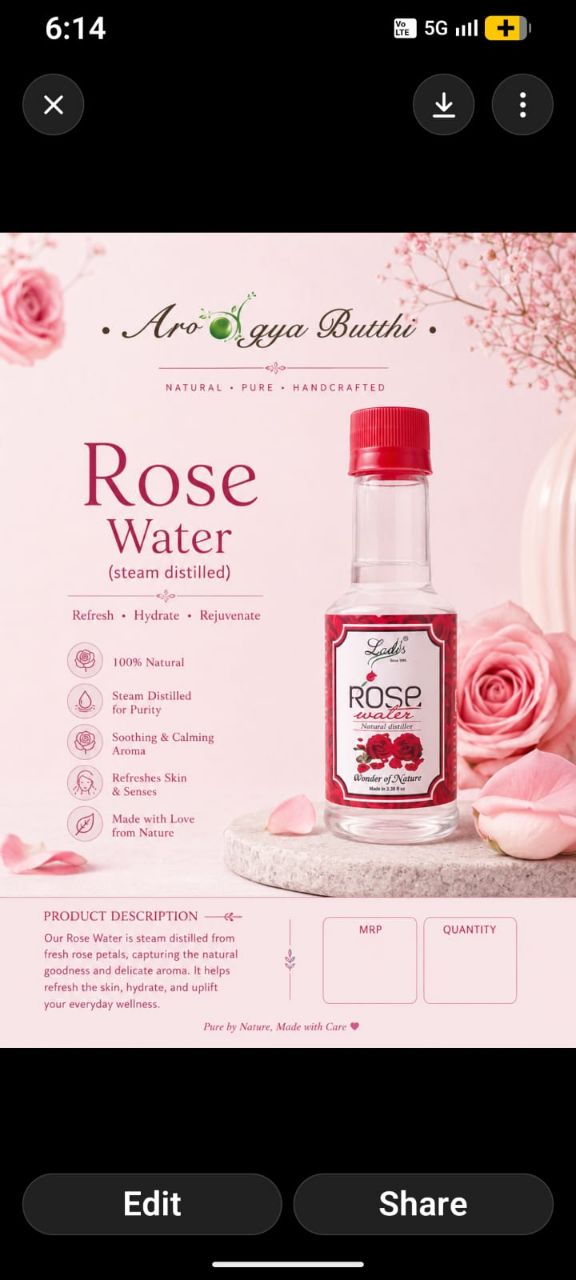 Arogyabuthi Rose Water