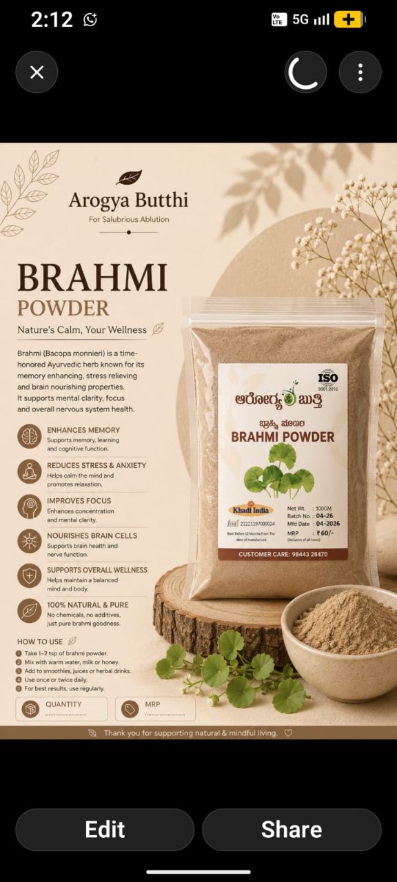 Arogya Butthi Brahmi Powder
