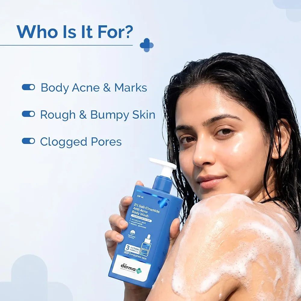 The Derma Co. 2% Sali-Cinamide Body Wash for Bacne & Body Acne -  | Fights Acne-Causing Bacteria | Fades Marks | 3-Action Exfoliating Formula | Non-Drying & Fragrance-Free | Dermatologically Tested | For Men & Women view 3