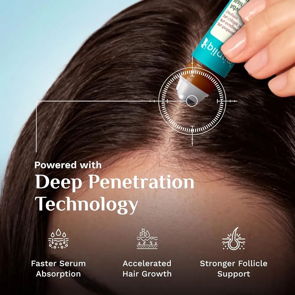 Pilgrim Advanced Hair Growth Serum Roll On with Redensyl & AnaGain - 25ml
New Hair Growth in 28 Days, Korean Black Rice, Rosemary, Reduce Hair Fall, Hair Regrowth, Increase Hair Density, Thicker Hair view 4