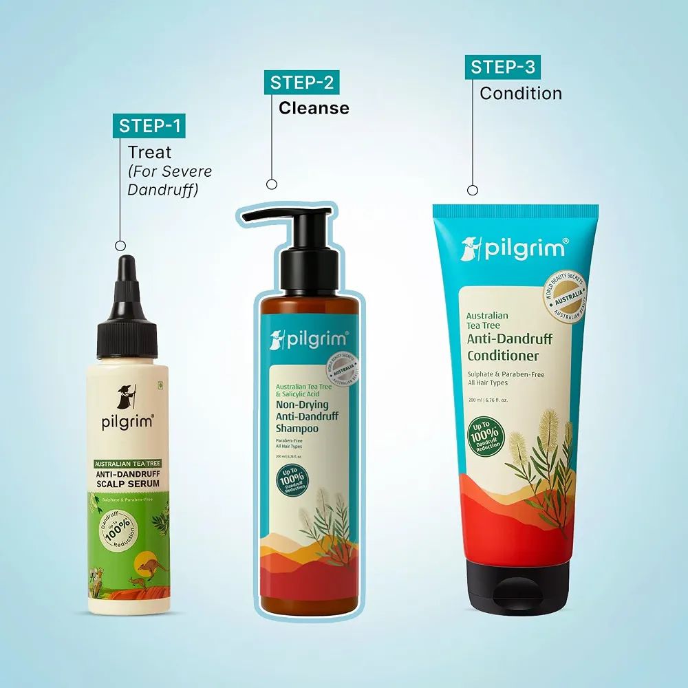 Pilgrim Australian Tea Tree Non-Drying Anti-Dandruff Shampoo - Salicylic Acid, Reduces Visible Flakes from 1st Wash, Prevent Dandruff Reccurence, Non-Drying Scalp Cleanse, All Hair Types view 6