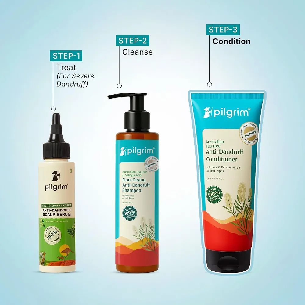 Pilgrim Australian Tea Tree Anti-Dandruff Unscented Conditioner For All Hair Type | Smoothens Strands & Detangles Hair | Fights and Prevents Dandruff | For Men & Women view 5
