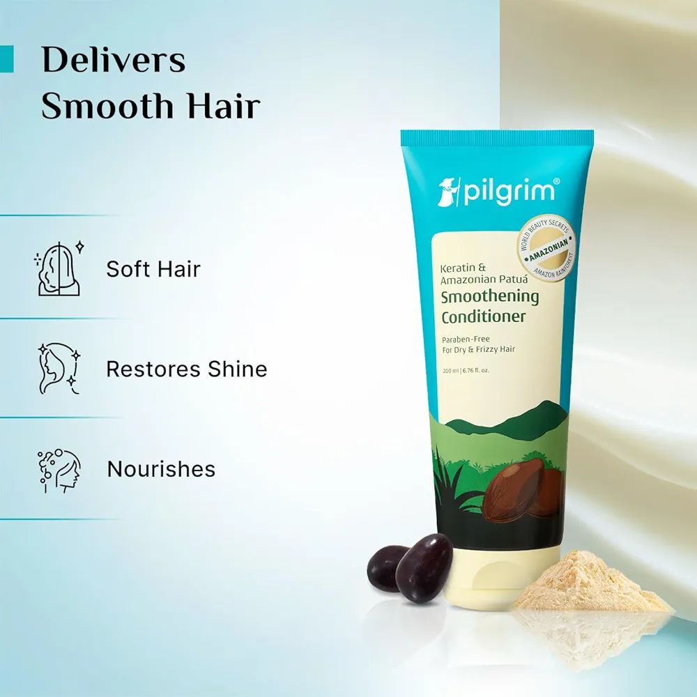 Pilgrim Amazonian Patuá & Keratin Hair Smoothing Conditioner-Unscented- For Dry & Frizzy Hair With Sacha Inchi|Hair Conditioner For Smooth & Silky Hair|Silicone view 3