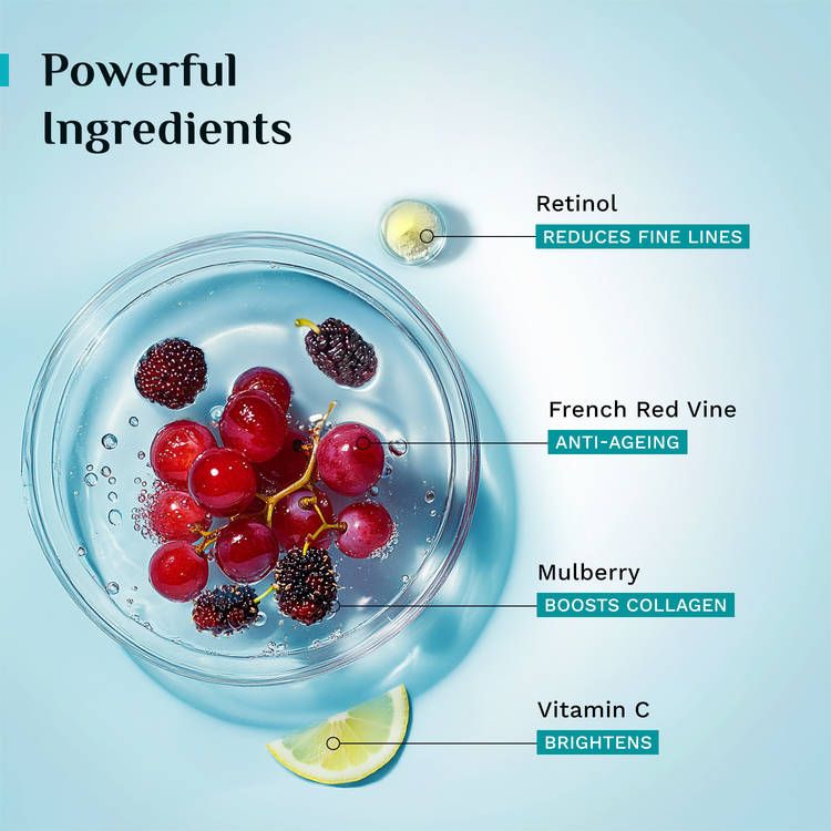 French Red Vine & Retinol Youthful Glow Anti-Ageing Night Gel Creme Refine Skin Texture view 4