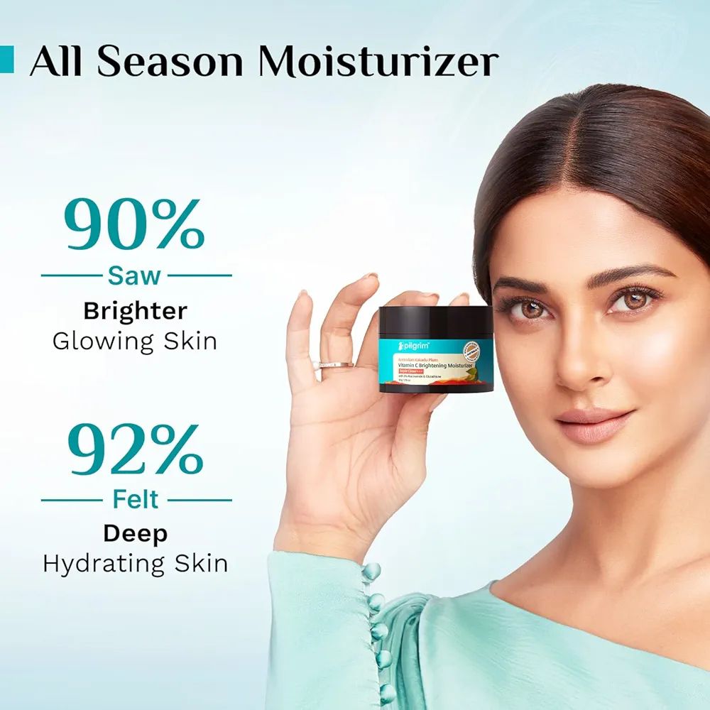 Pilgrim Vitamin C Face Moisturizer with 3% Niacinamide & Glutathione - 50g
Dark Spots & Triple Glow with Kakadu Plum, Fades Dark Spots & Pigmentation, Evens Skin Tone, Deeply Hydrates, All Skin view 4