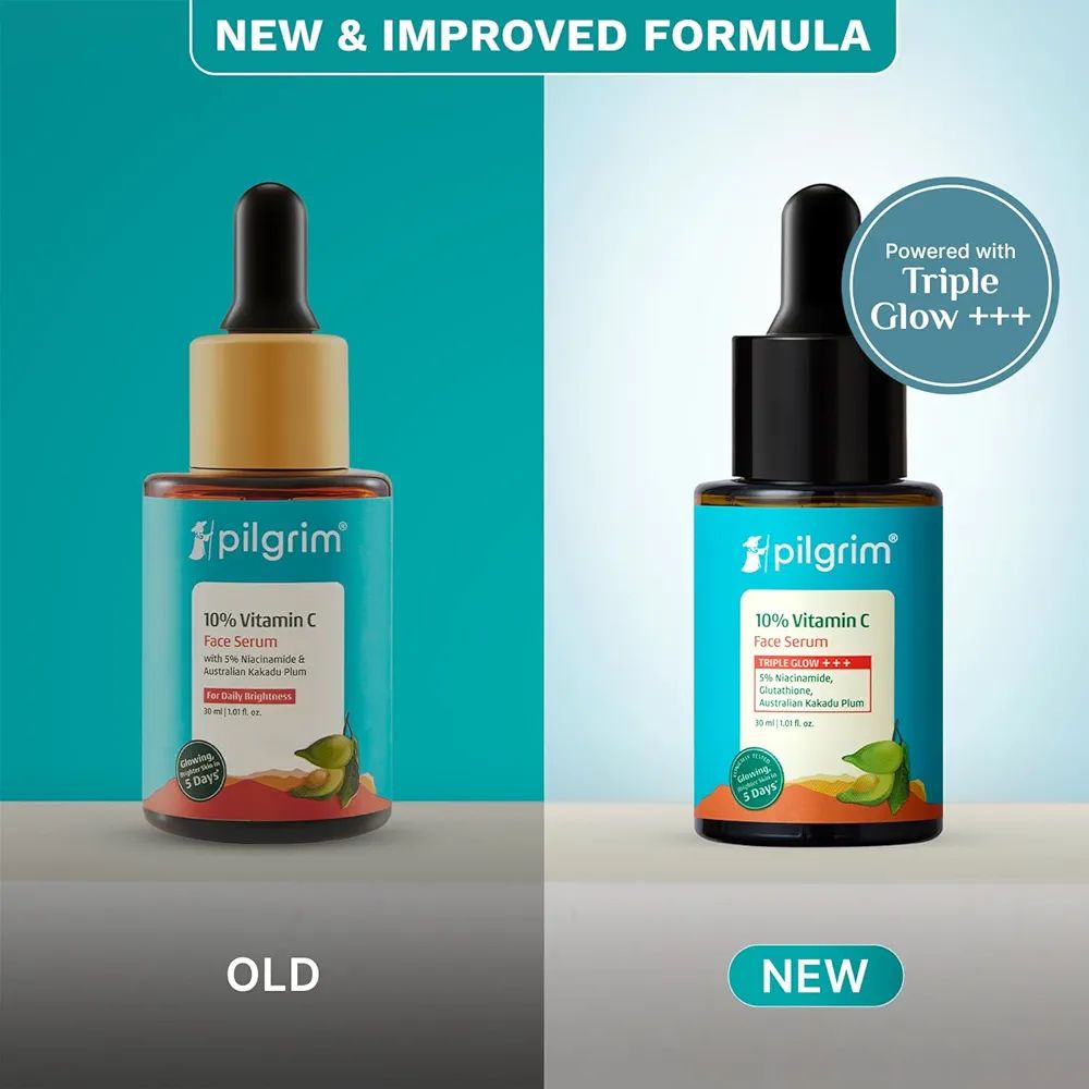 Pilgrim 10% Vitamin C Serum for Glowing Skin|With 5% Niacinamide, Hyaluronic & Glycolic Acid|Fades Dark Spots, Pigmentation|For All, Oily, Combination, Normal Skin |Beginner Friendly - Men, Women view 2