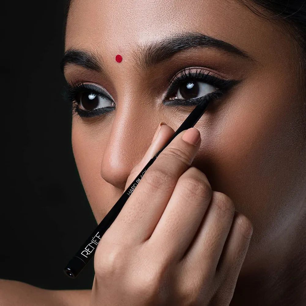 RENEE Hard Black Kajal Pen with Sharpener | 24 Hrs Stay | Long Lasting | Super Black Kajal Pencil | Matte Finish & Rich Color Payoff | Smudge & Water Proof | One Swipe Application Formula | view 4