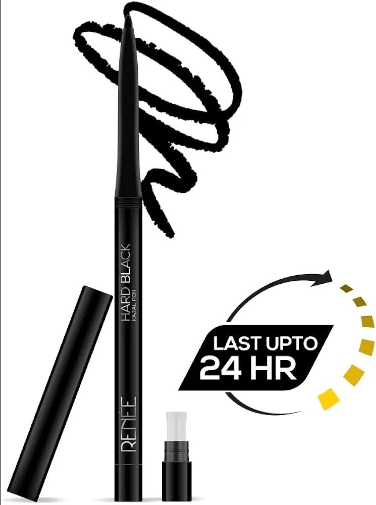 RENEE Hard Black Kajal Pen with Sharpener | 24 Hrs Stay | Long Lasting | Super Black Kajal Pencil | Matte Finish & Rich Color Payoff | Smudge & Water Proof | One Swipe Application Formula | view 3