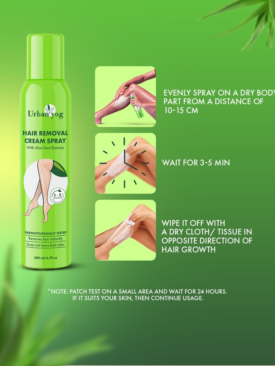 Urban Yog Cream Hair Removal Spray With Aloe Vera Extracts view 4