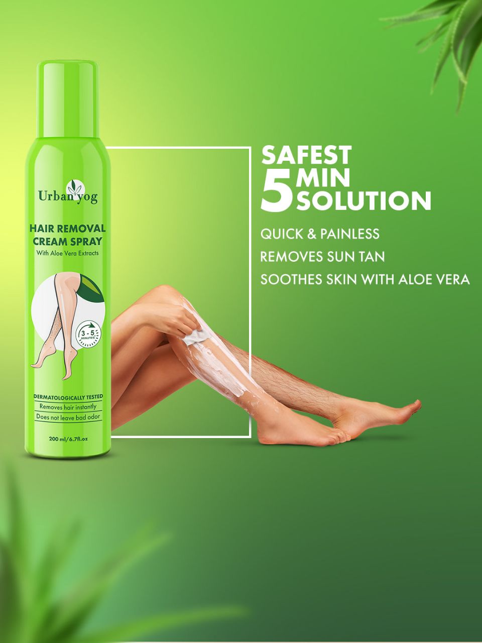 Urban Yog Cream Hair Removal Spray With Aloe Vera Extracts view 2