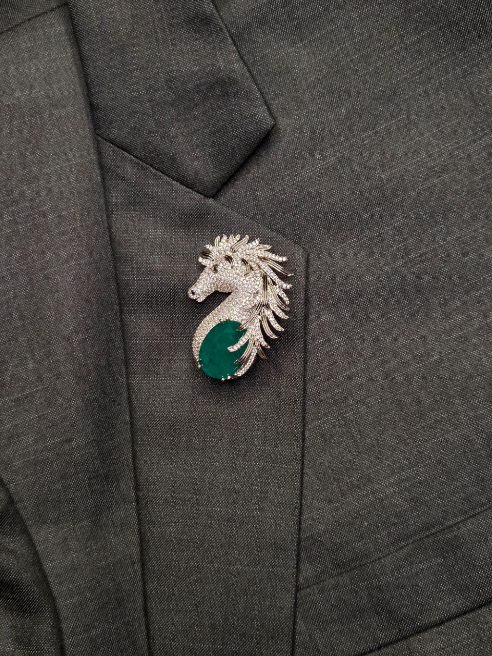 Elegant Horse Brooch view 3