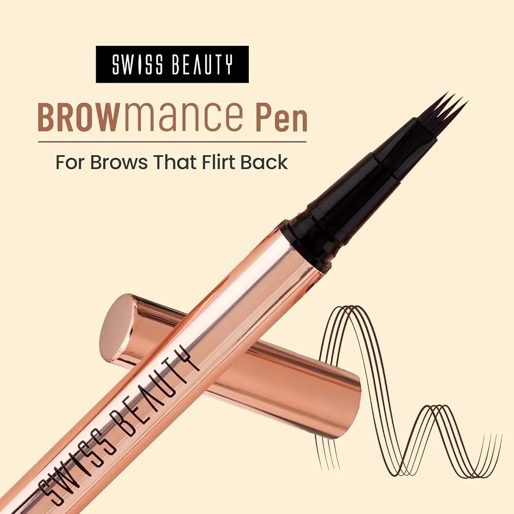Swiss Beauty BROWmance Pen | Fills In Sparse Hair | 8-Hour Stay | Waterproof | Shade- 03 Dark Brown | Swiss Beauty BROWmance Pen | Fills In Sparse Hair |  Waterproof | Shade- 03 Dark Brown | view 2
