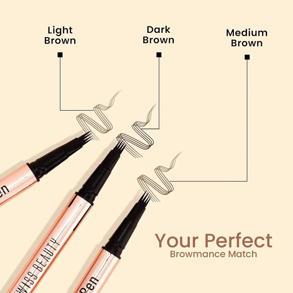 Swiss Beauty BROWmance Pen | Fills In Sparse Hair | 8-Hour Stay | Waterproof | Shade- 03 Dark Brown | Swiss Beauty BROWmance Pen | Fills In Sparse Hair |  Waterproof | Shade- 03 Dark Brown | view 5