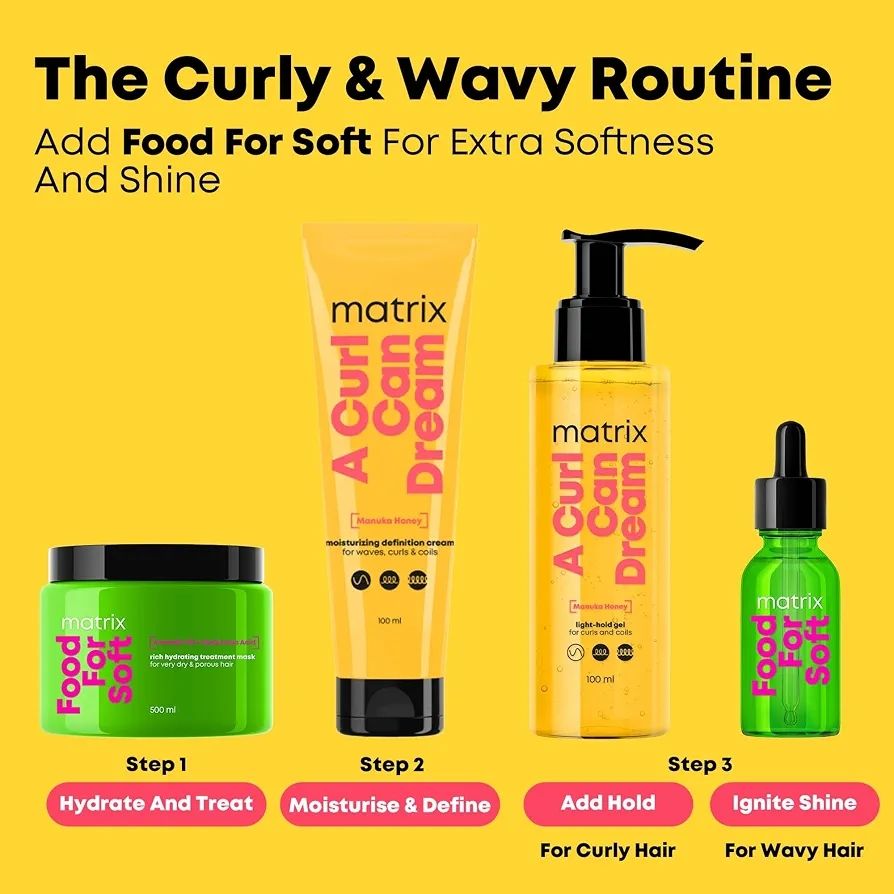 Matrix Professional A Curl Can Dream Light-Hold Gel | Nourishes & Defines Wavy, Curly Hair| Enriched with Manuka Honey Extract |Waves & Curls Styling |No Flaking Or Crunch view 4