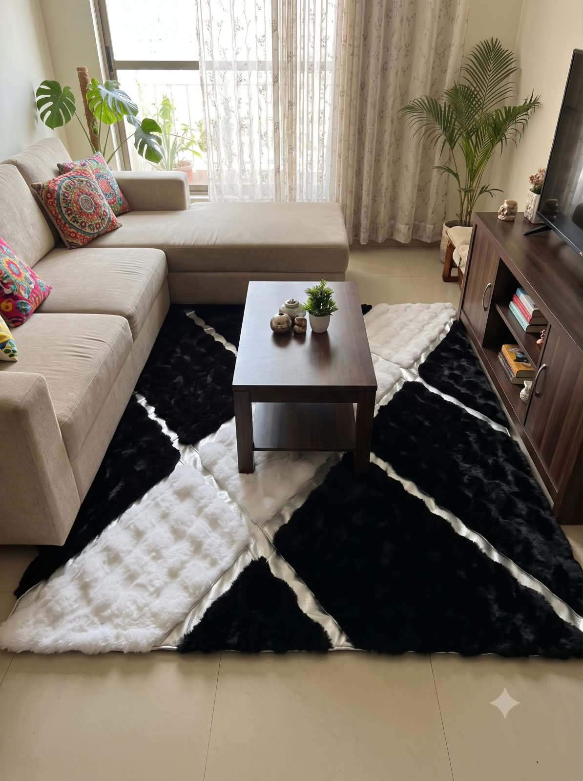 Imported Rabbit Fur Carpet – 5 × 7 Feet view 2