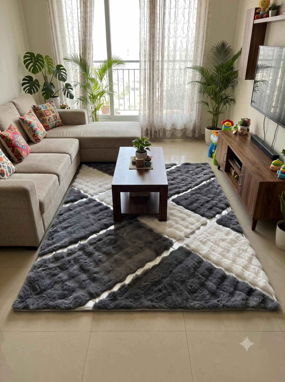 Imported Rabbit Fur Carpet – 5 × 7 Feet view 3