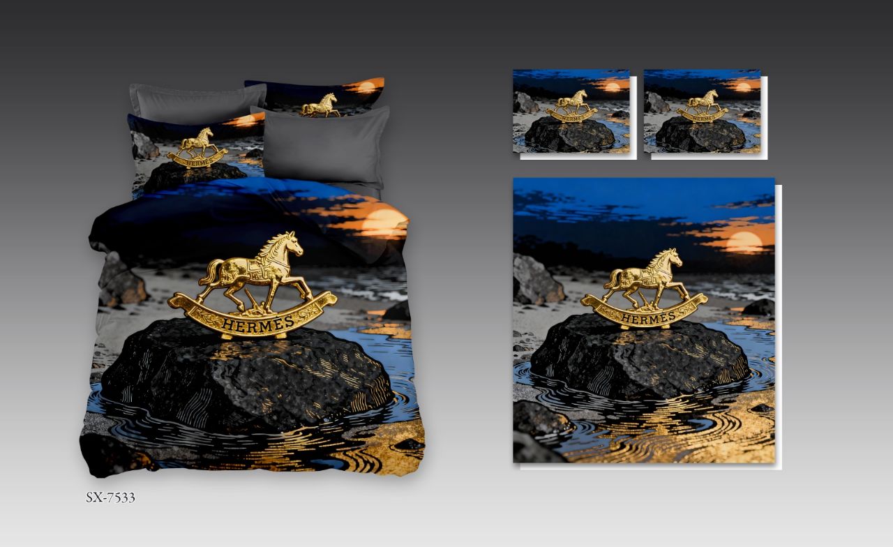 Luxurious 11D print 3 pcsBedsheet Set – Premium Designer Collection view 10