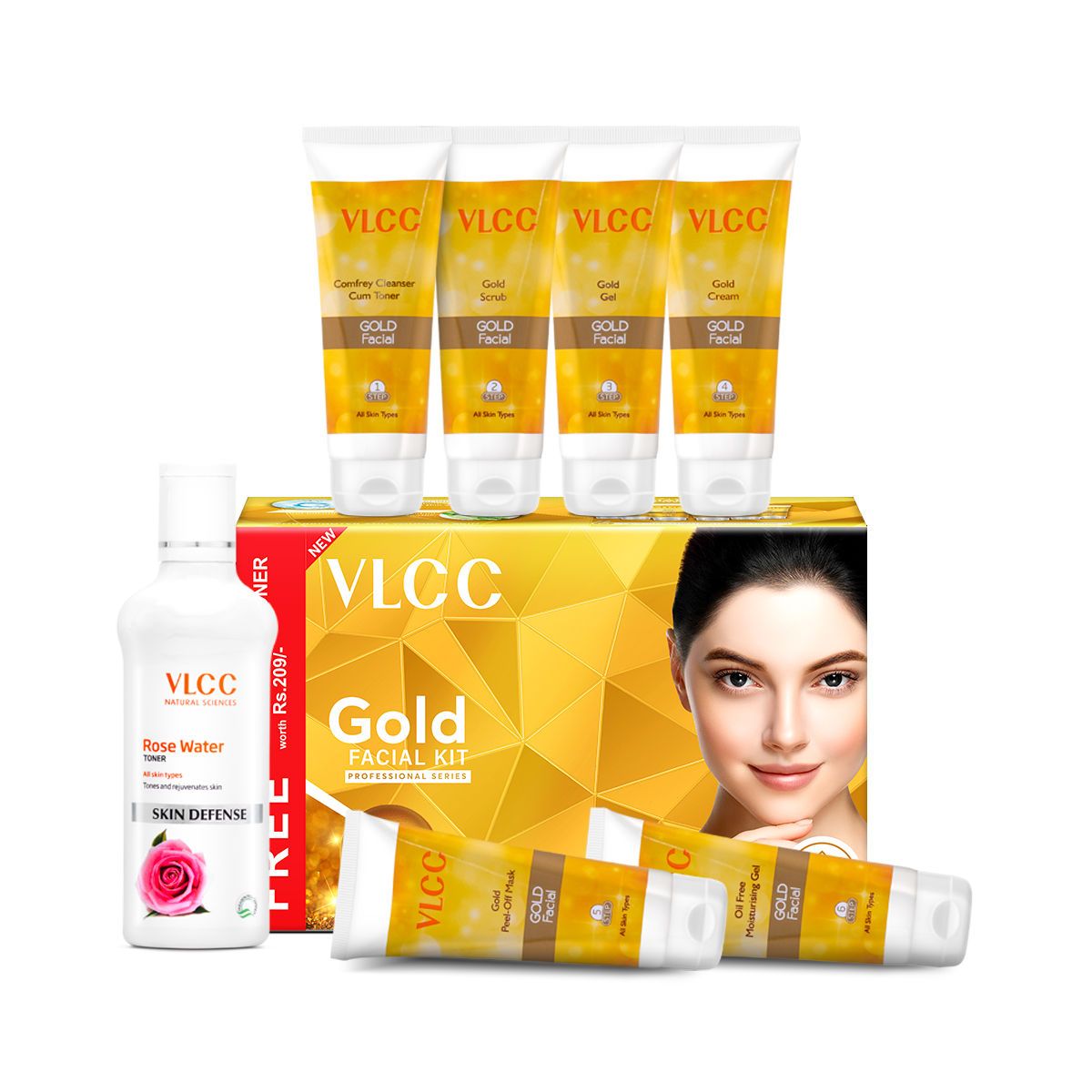 VLCC Gold Facial Kit With Free Rose Water Toner view 2