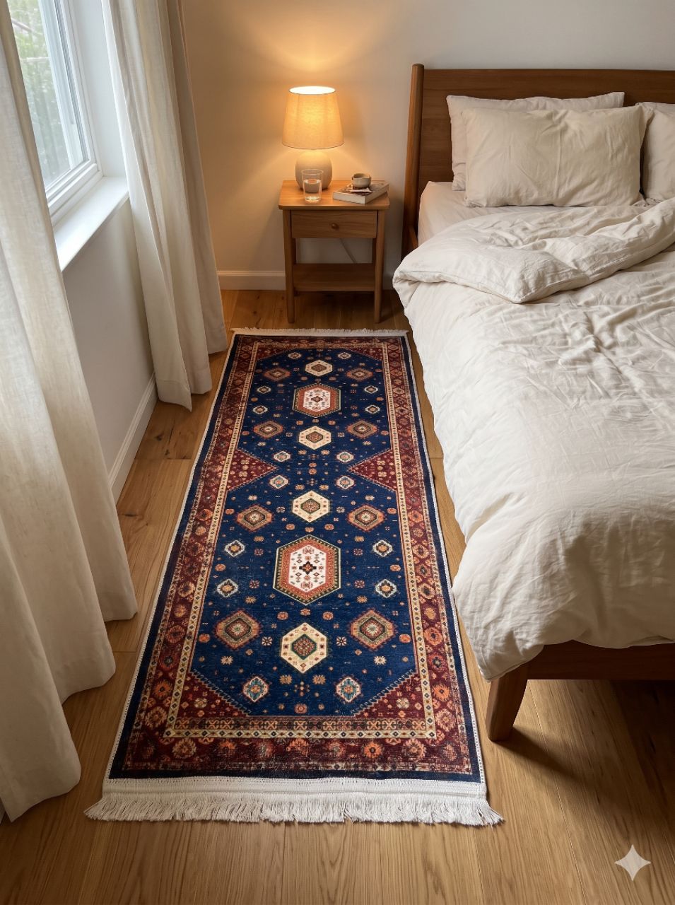 Luxury Printed Bedside Runner – 5 × 2 Ft view 3