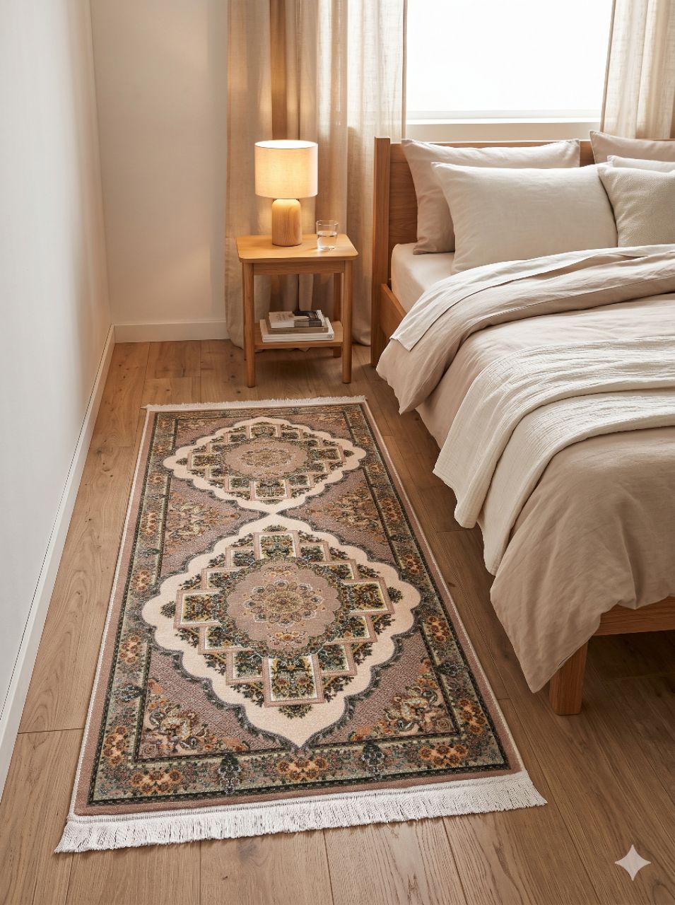 Luxury Printed Bedside Runner – 5 × 2 Ft view 7