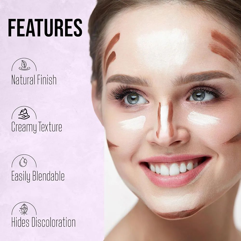 Colors Queen Base Essential Contour Palette | Easy to Blend, Multi-Purpose Creamy Concealer & Color Corrector | Lightweight, Long Lasting Contour & Concealer Palette for Face Makeup view 4