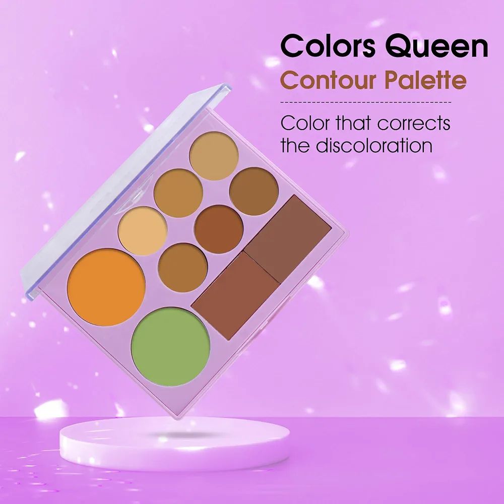 Colors Queen Base Essential Contour Palette | Easy to Blend, Multi-Purpose Creamy Concealer & Color Corrector | Lightweight, Long Lasting Contour & Concealer Palette for Face Makeup view 3