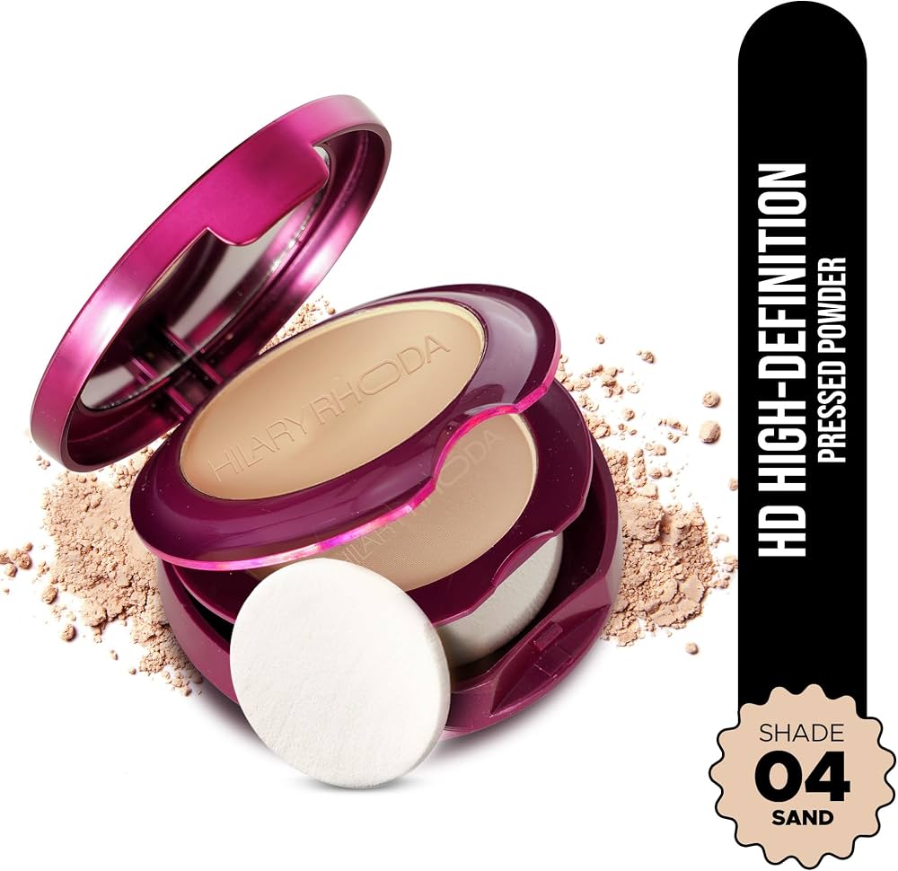 Hilary Rhoda Compact Powder | Sand | 2-in-1 Pressed Powder with Mirror & Puff | Shimmery & HD Matte Finish With Long Lasting Coverage| Oil Control | (Sand - Shade 04) - view 2